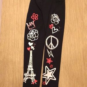 Justice size 8 leggings with Eiffel Tower